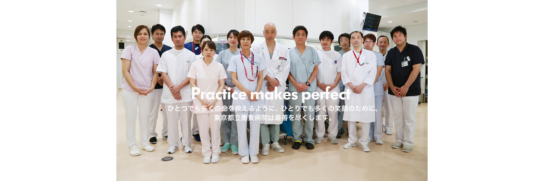 365日24時間の安心　ひとつでも多くの命を救えるように、ひとりでも多くの笑顔のために、東京都立墨東病院は最善を尽くします。